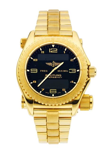 18kt yellow gold breitling emergency|used breitling watches for sale.